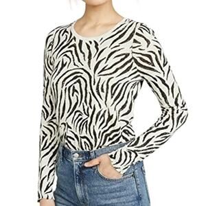 ATM Zebra Print Slub Cotton Long Sleeve Tee – Women’s Medium